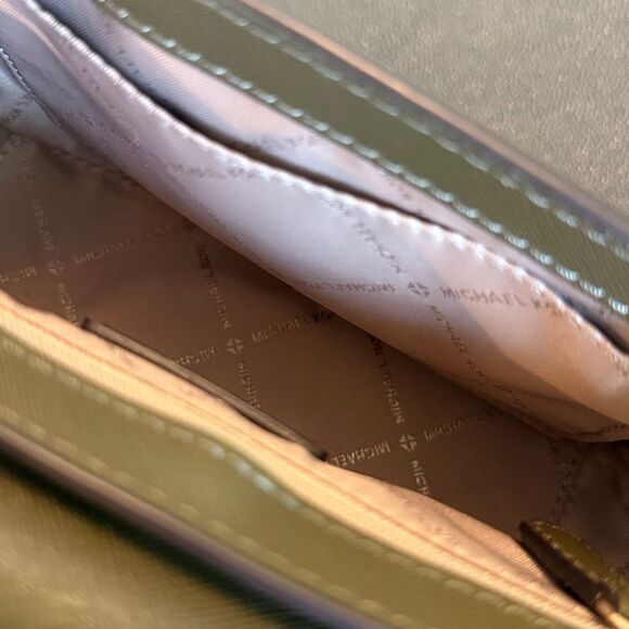 Michael Kors Olive Green  and Gold Logo Crossbody Bag - Picture 11 of 12